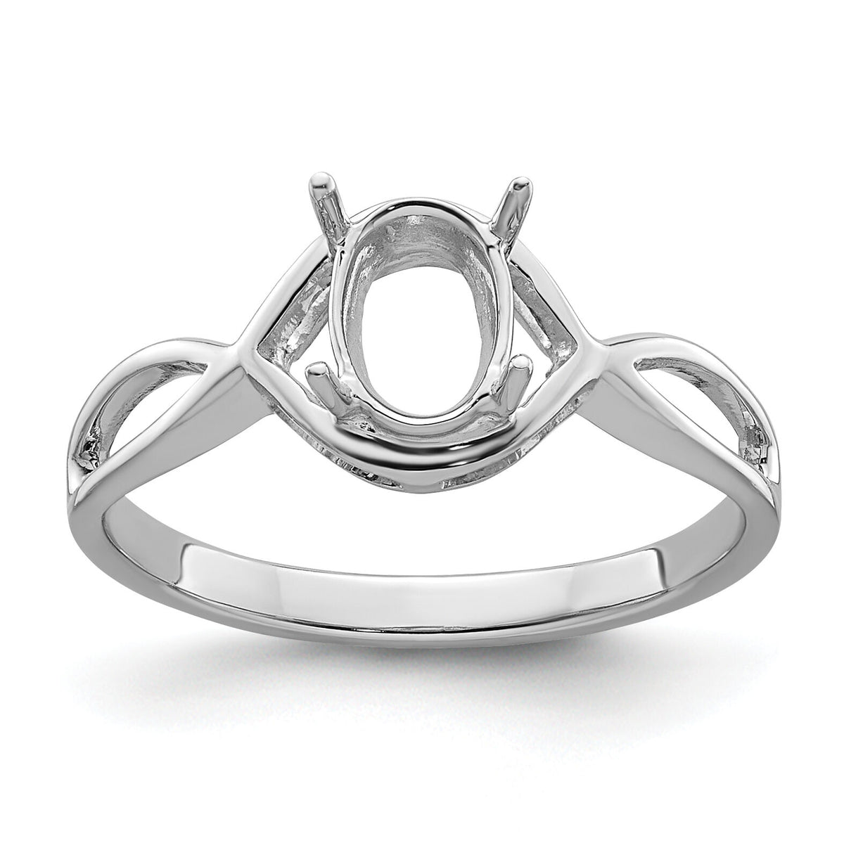 14k White Gold Gemstone Ring Mounting-Y4645