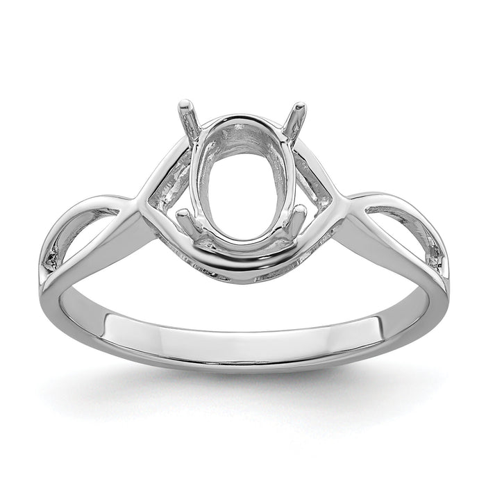 14k White Gold Gemstone Ring Mounting-Y4645