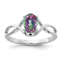 14k White Gold 7x5mm Oval Fire Topaz Ring-Y4645FT