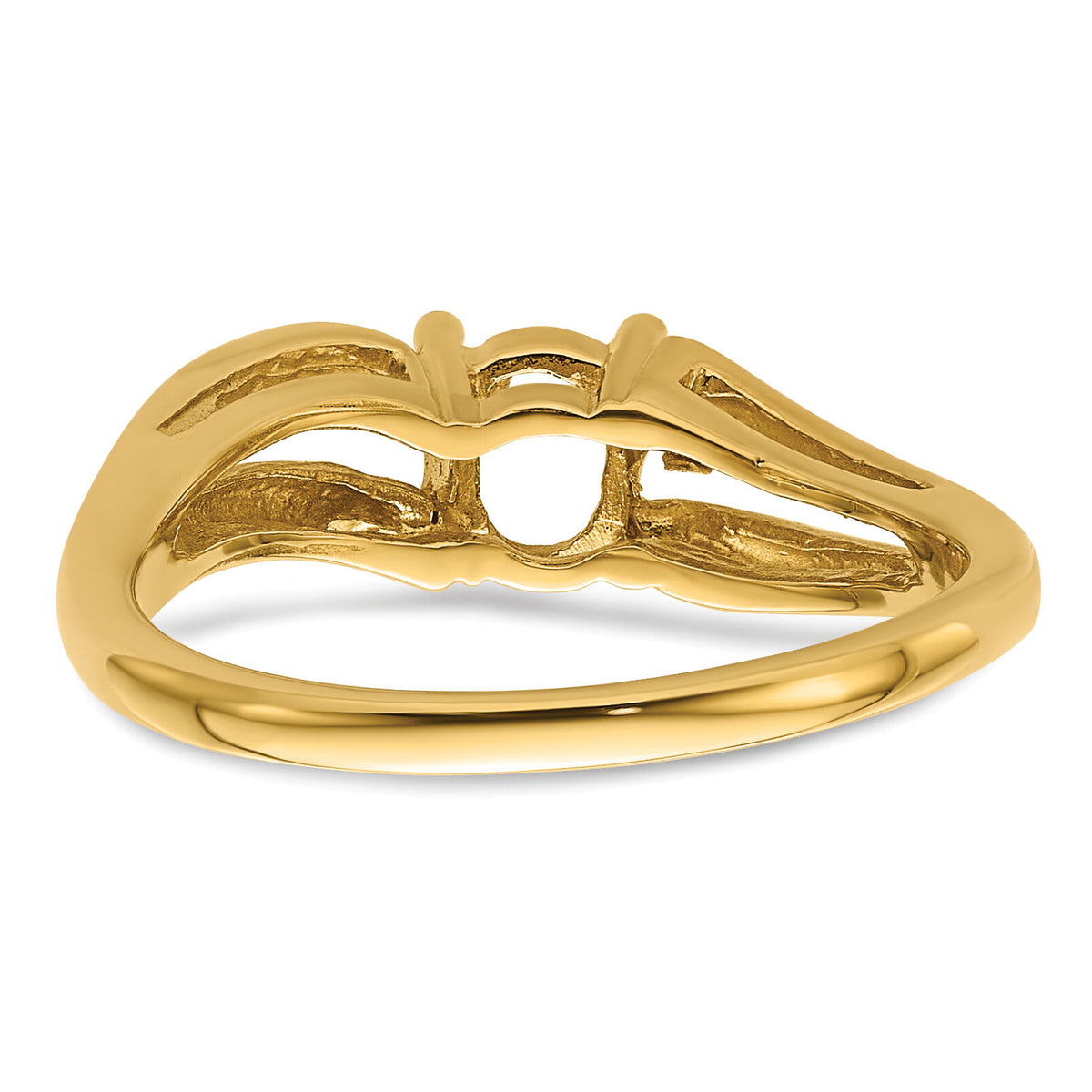 14k 6x4mm Oval Gemstone Ring Mounting-Y4646