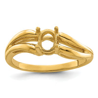 14k 6x4mm Oval Gemstone Ring Mounting-Y4646