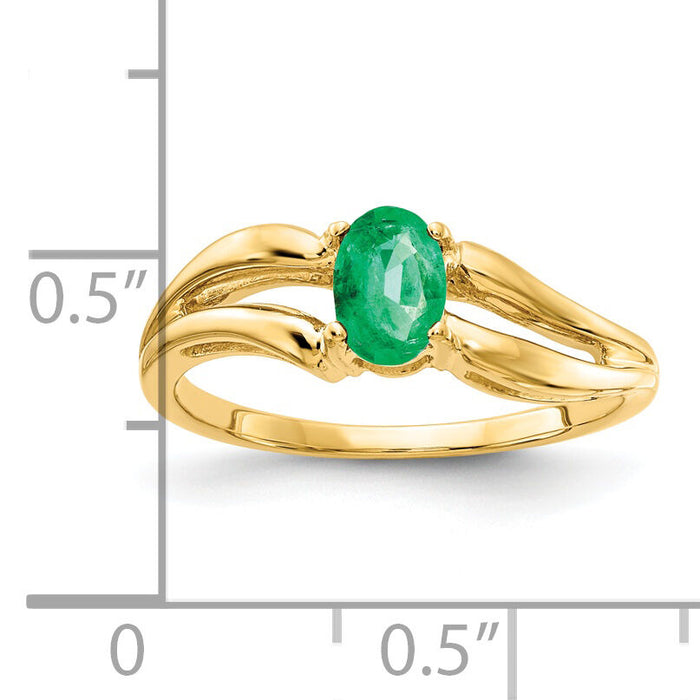 14k 6x4mm Oval Emerald ring-Y4646E