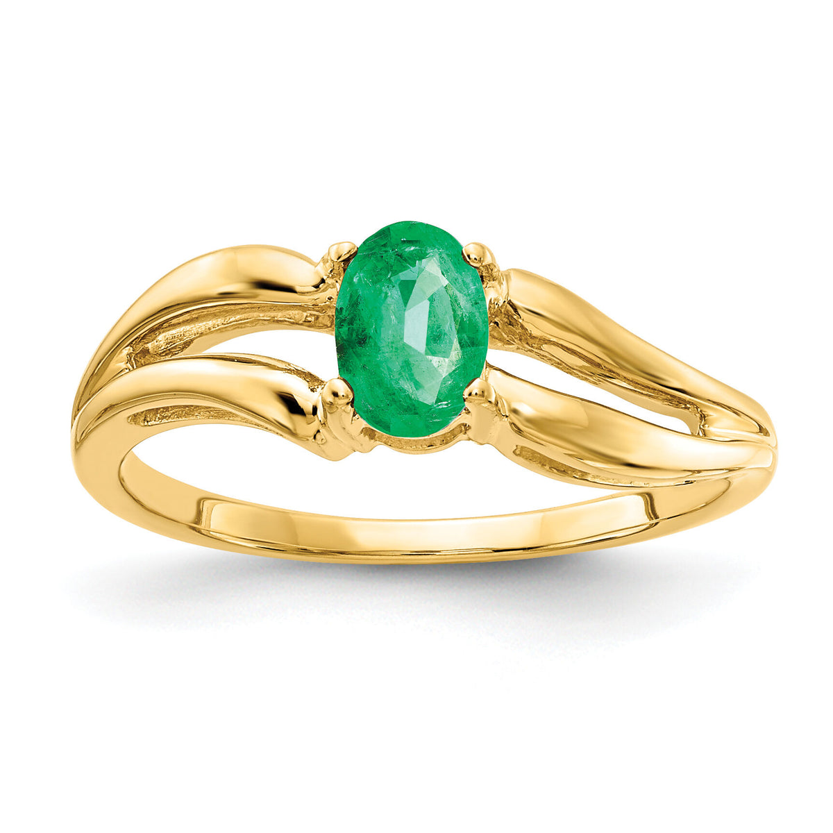 14k 6x4mm Oval Emerald ring-Y4646E
