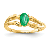 14k 6x4mm Oval Emerald ring-Y4646E