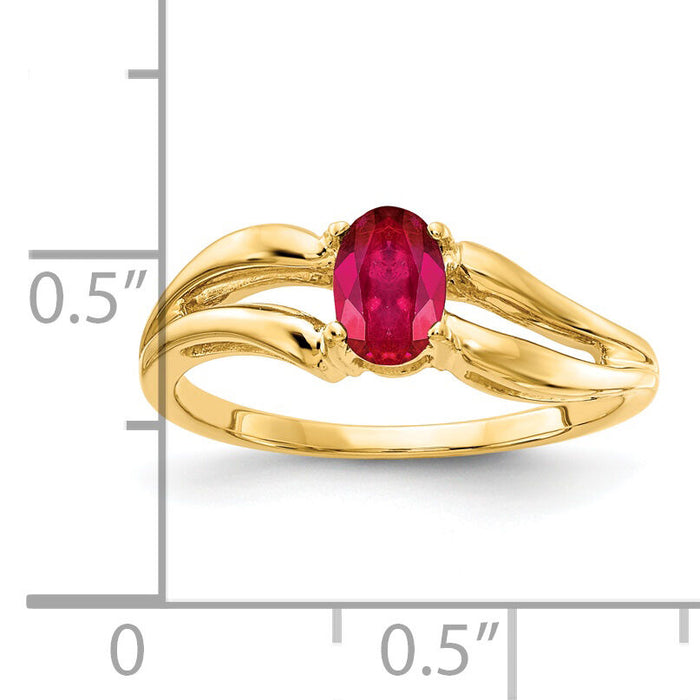 14k 6x4mm Oval Ruby ring-Y4646R