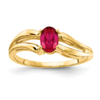 14k 6x4mm Oval Ruby ring-Y4646R