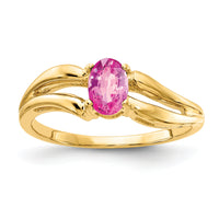 14k 6x4mm Oval Pink Sapphire ring-Y4646SP