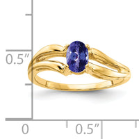 14k 6x4mm Oval Tanzanite ring-Y4646T