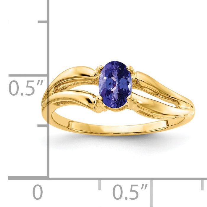 14k 6x4mm Oval Tanzanite ring-Y4646T