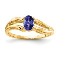 14k 6x4mm Oval Tanzanite ring-Y4646T