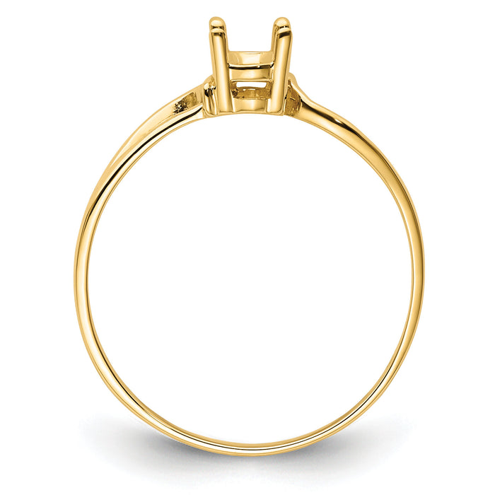 14k 6x4mm Oval Gemstone Ring Mounting-Y4648