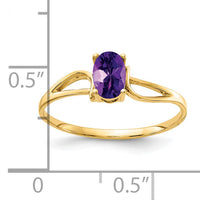 14k 6x4mm Oval Amethyst ring-Y4648AM
