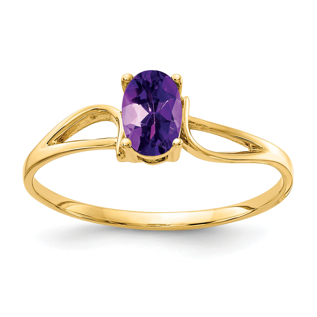14k 6x4mm Oval Amethyst ring-Y4648AM