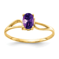 14k 6x4mm Oval Amethyst ring-Y4648AM