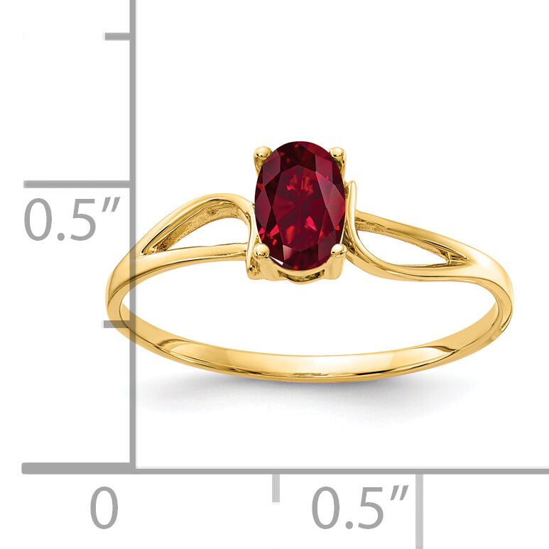 14k 6x4mm Oval Created Ruby ring-Y4648CR