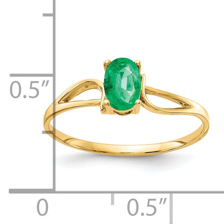 14k 6x4mm Oval Emerald ring-Y4648E