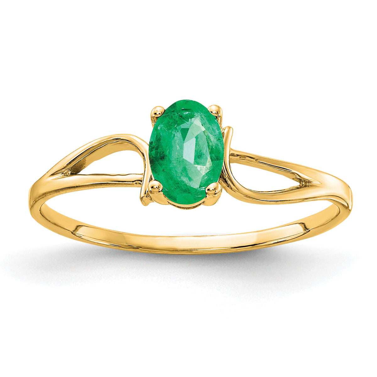 14k 6x4mm Oval Emerald ring-Y4648E