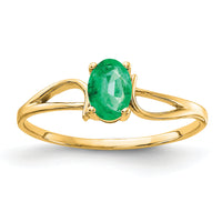 14k 6x4mm Oval Emerald ring-Y4648E
