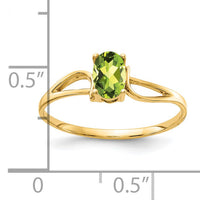 14k 6x4mm Oval Peridot ring-Y4648PE