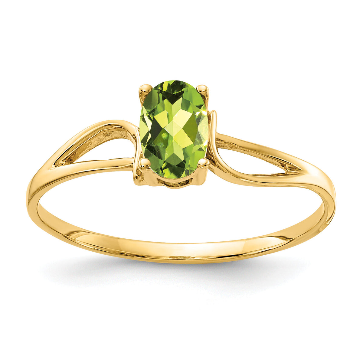 14k 6x4mm Oval Peridot ring-Y4648PE