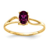 14k 6x4mm Oval Rhodolite Garnet ring-Y4648RG