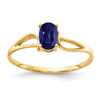 14k 6x4mm Oval Sapphire ring-Y4648S