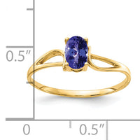 14k 6x4mm Oval Tanzanite ring-Y4648T