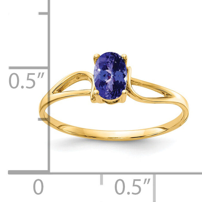 14k 6x4mm Oval Tanzanite ring-Y4648T