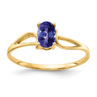 14k 6x4mm Oval Tanzanite ring-Y4648T