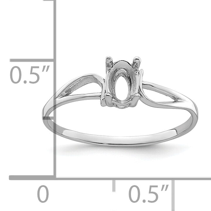 14k White Gold Gemstone Ring Mounting-Y4649