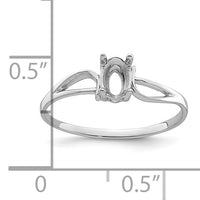 14k White Gold Gemstone Ring Mounting-Y4649