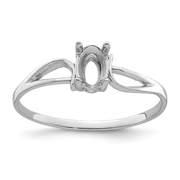 14k White Gold Gemstone Ring Mounting-Y4649