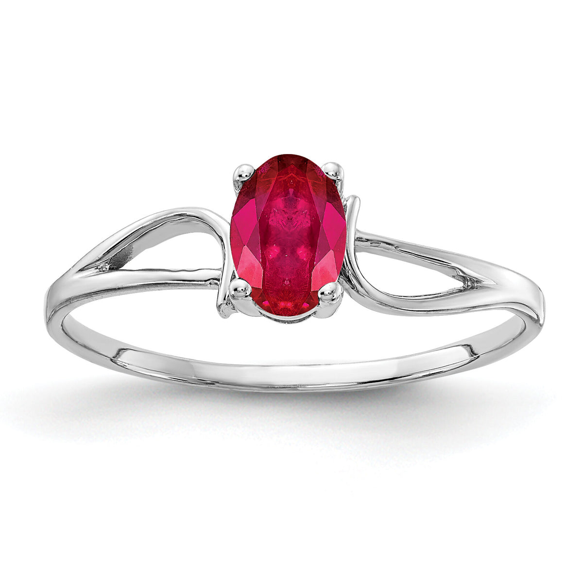 14k White Gold 6x4mm Oval Ruby ring-Y4649R