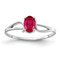 14k White Gold 6x4mm Oval Ruby ring-Y4649R