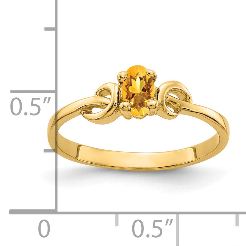 14k 5x3mm Oval Citrine ring-Y4650CI
