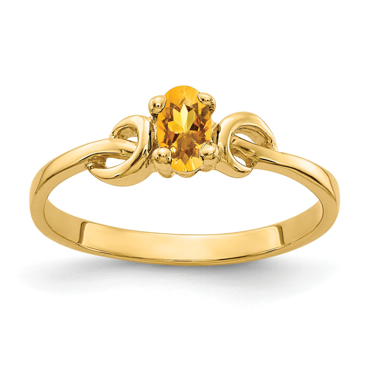 14k 5x3mm Oval Citrine ring-Y4650CI