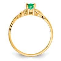14k 5x3mm Oval Emerald ring-Y4650E