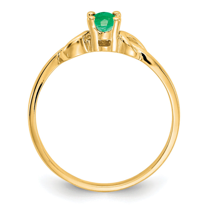 14k 5x3mm Oval Emerald ring-Y4650E