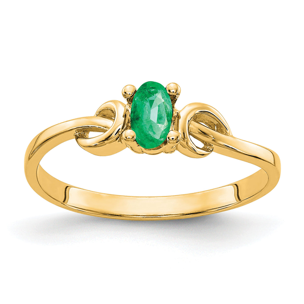 14k 5x3mm Oval Emerald ring-Y4650E