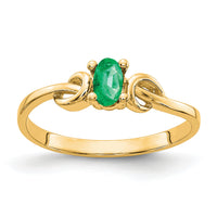 14k 5x3mm Oval Emerald ring-Y4650E