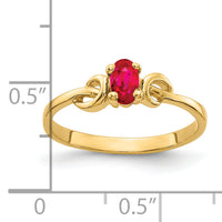 14k 5x3mm Oval Ruby ring-Y4650R