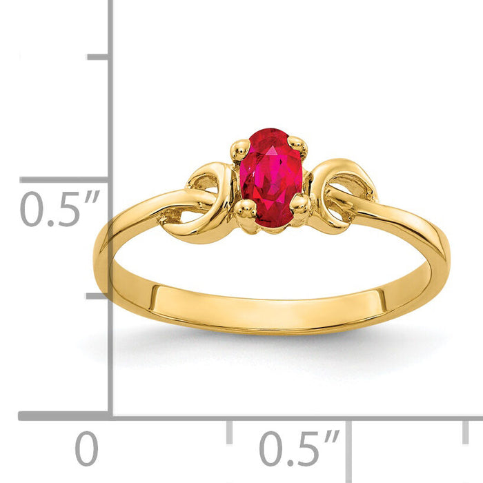14k 5x3mm Oval Ruby ring-Y4650R