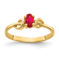 14k 5x3mm Oval Ruby ring-Y4650R