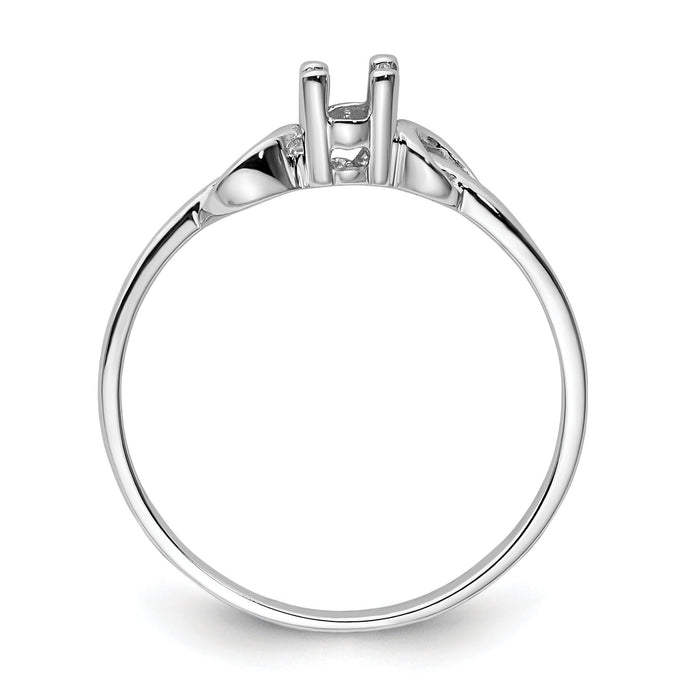 14k White Gold Gemstone Ring Mounting-Y4651