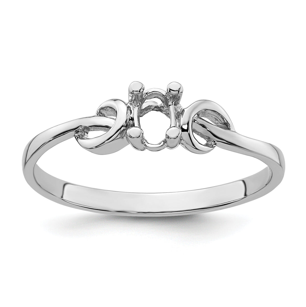 14k White Gold Gemstone Ring Mounting-Y4651