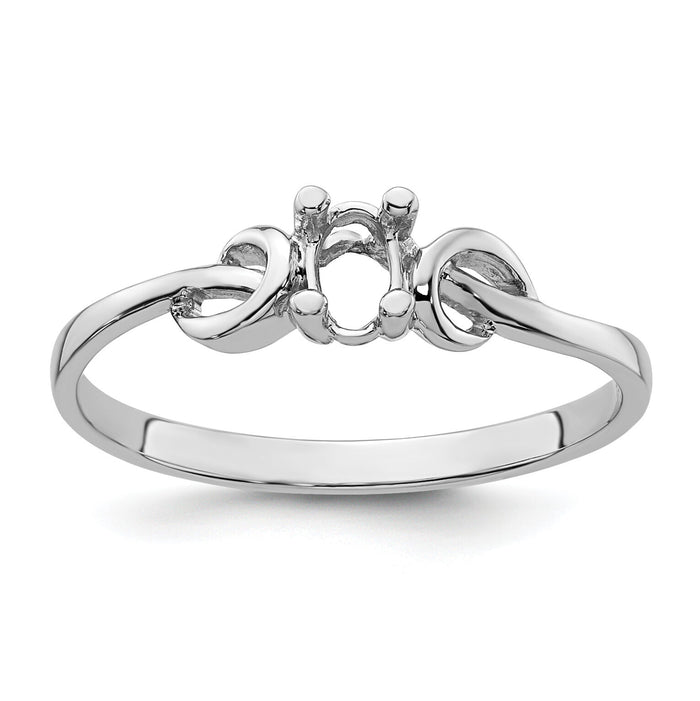 14k White Gold Gemstone Ring Mounting-Y4651
