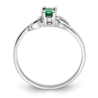 14k White Gold 5x3mm Oval Emerald ring-Y4651E