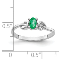 14k White Gold 5x3mm Oval Emerald ring-Y4651E