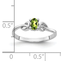 14k White Gold 5x3mm Oval Peridot ring-Y4651PE