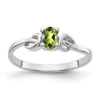 14k White Gold 5x3mm Oval Peridot ring-Y4651PE
